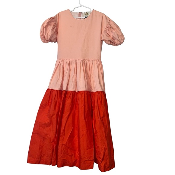 The Middle Daughter Pink and Red Puff Sleeve midi Dress Sz 9-10 - Picture 1 of 3